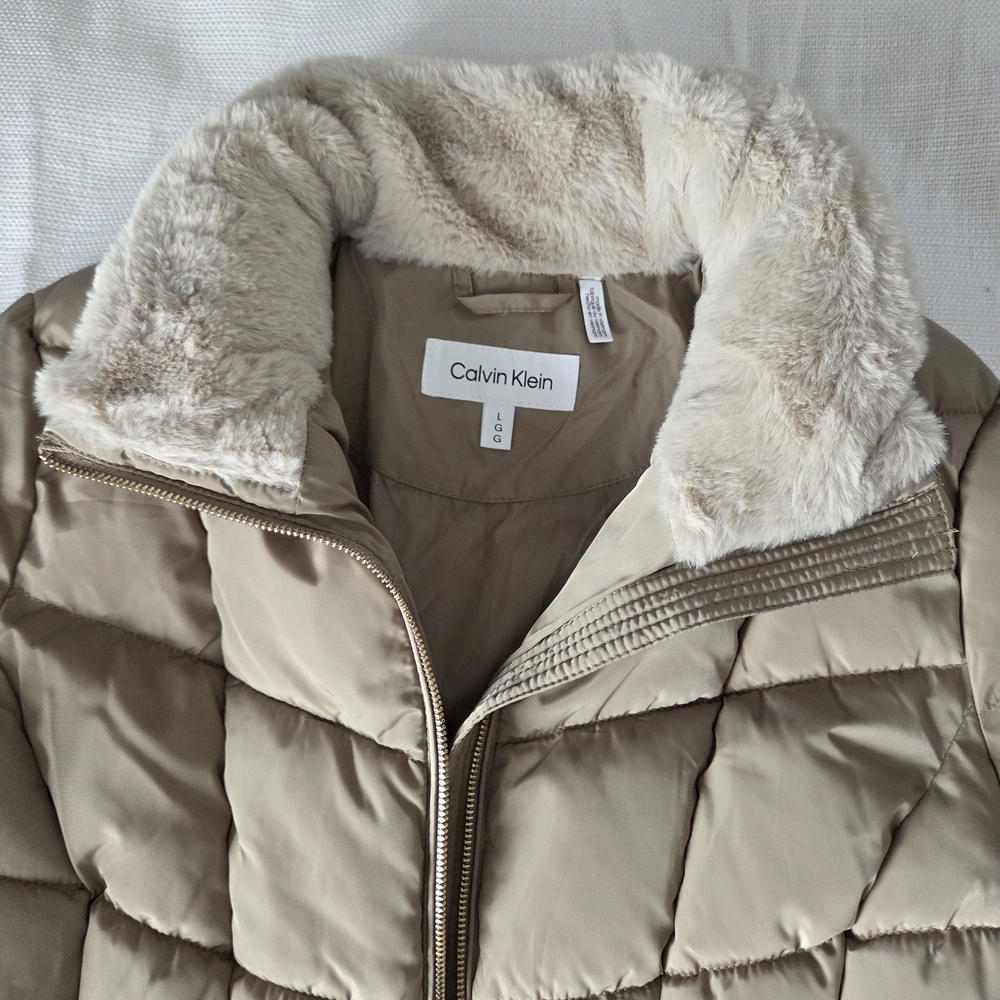 Calvin Klein Women's Tan Puffer Jacket
